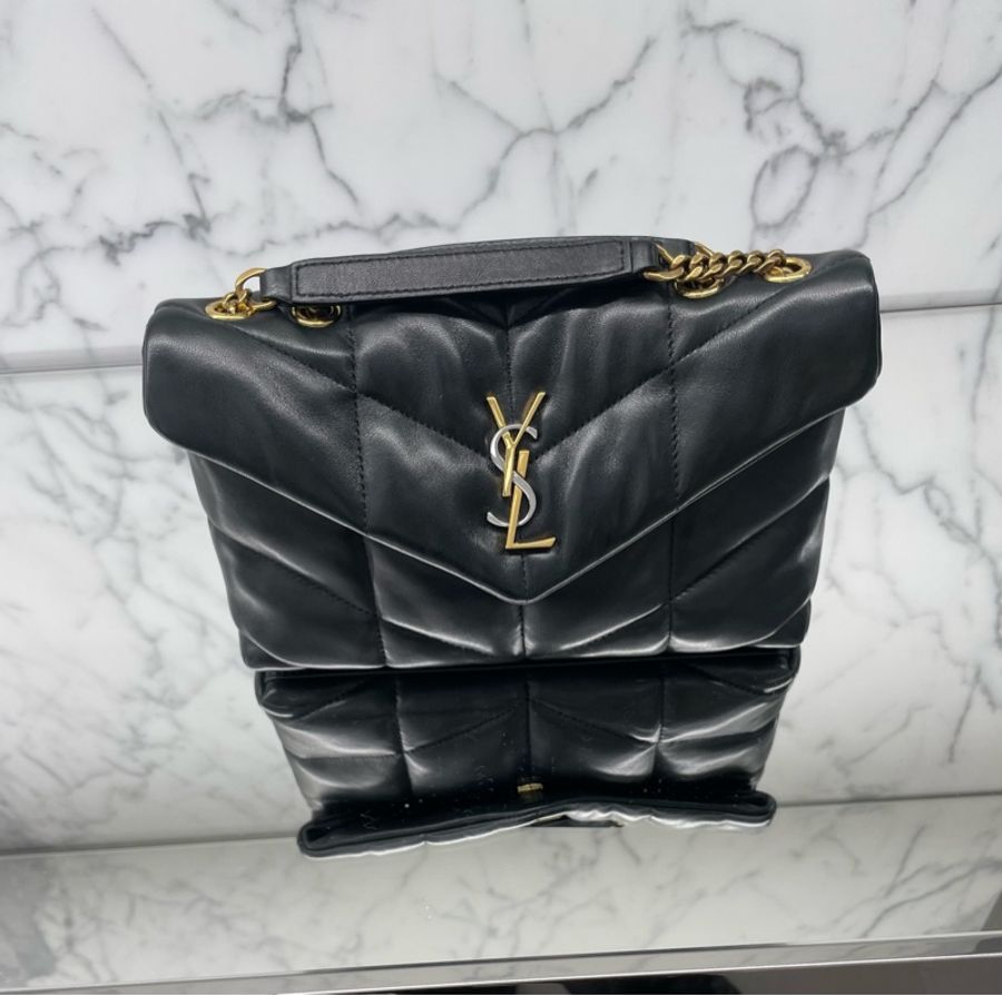 ［現貨］YSL toy puffer 黑金 專櫃全新正品 三色金屬Cassandre-0