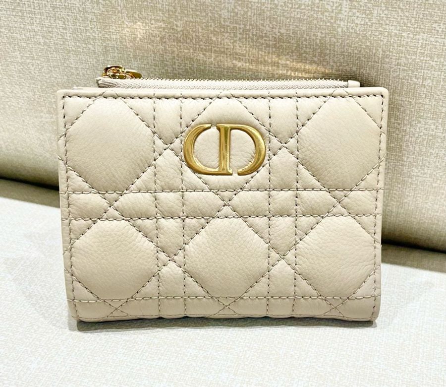 Dior caro dahlia沙色短夾-1