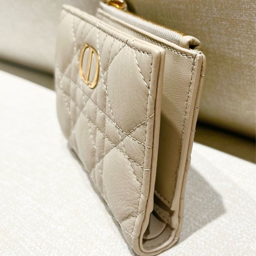 Dior caro dahlia沙色短夾-2