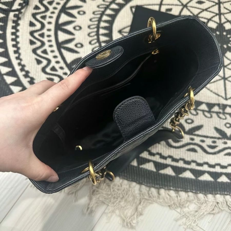 Chanel Caviar PPT 黑金-4