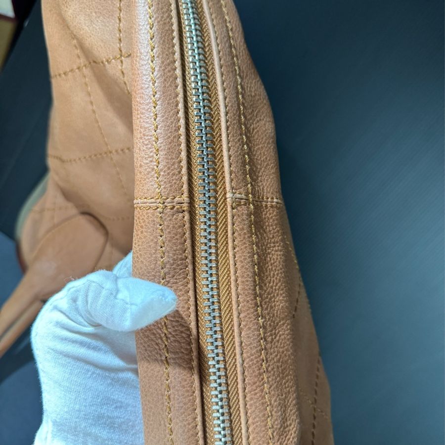 Chanel香奈兒 Wild Stitch Matelasse粗縫紋手提包 咖色 銀色五金-22