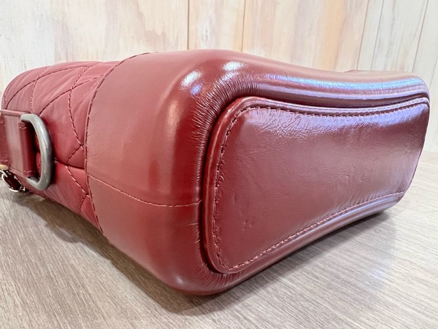 Chanel AS0865 酒紅色 Hobo 流浪包 小號 Gabrielle20 斜背包-6