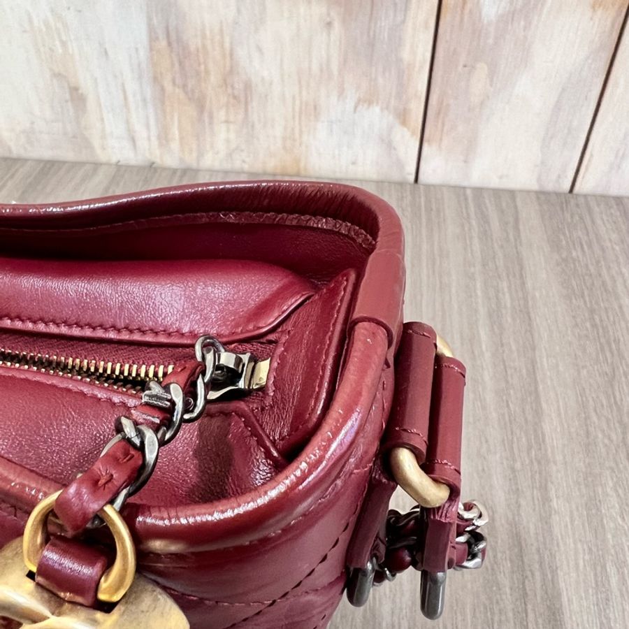Chanel AS0865 酒紅色 Hobo 流浪包 小號 Gabrielle20 斜背包-11