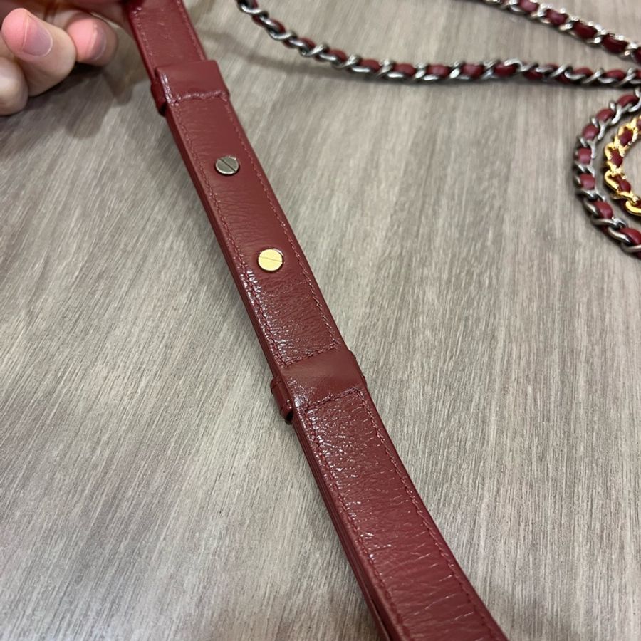 Chanel AS0865 酒紅色 Hobo 流浪包 小號 Gabrielle20 斜背包-19