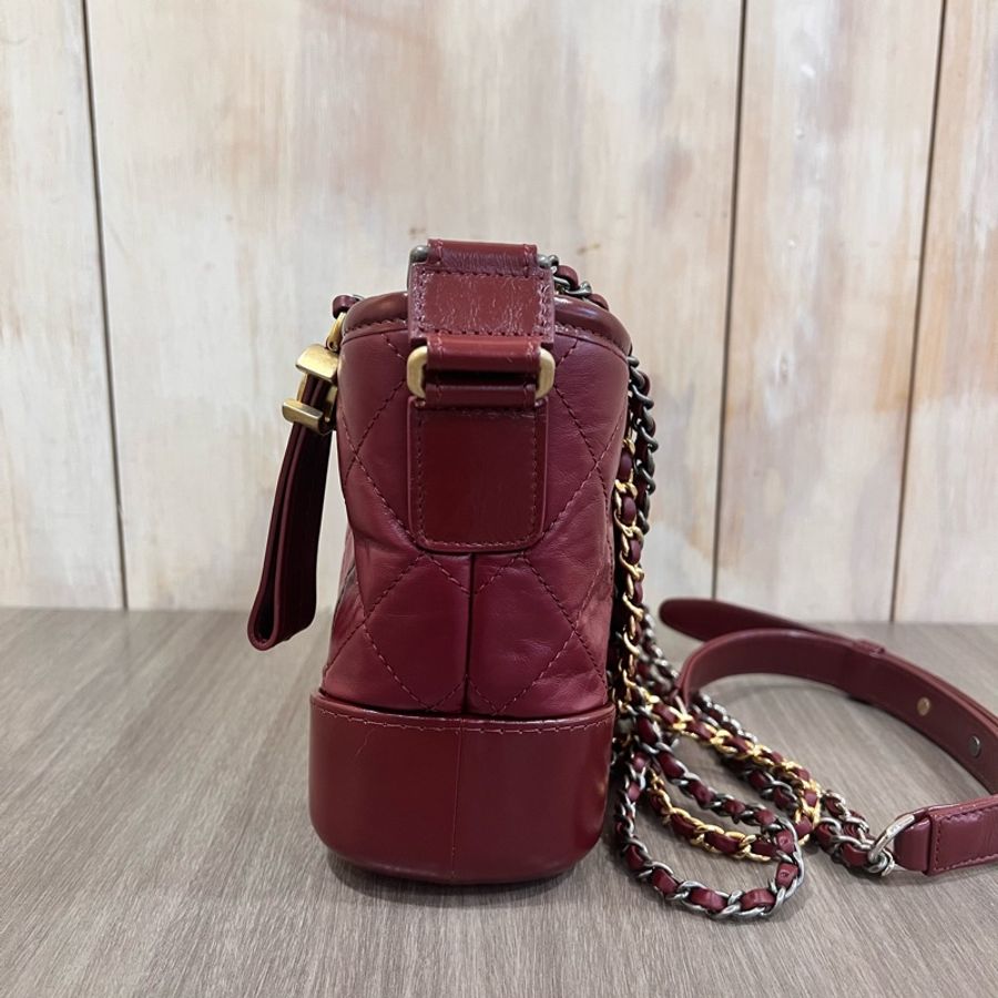 Chanel AS0865 酒紅色 Hobo 流浪包 小號 Gabrielle20 斜背包-2