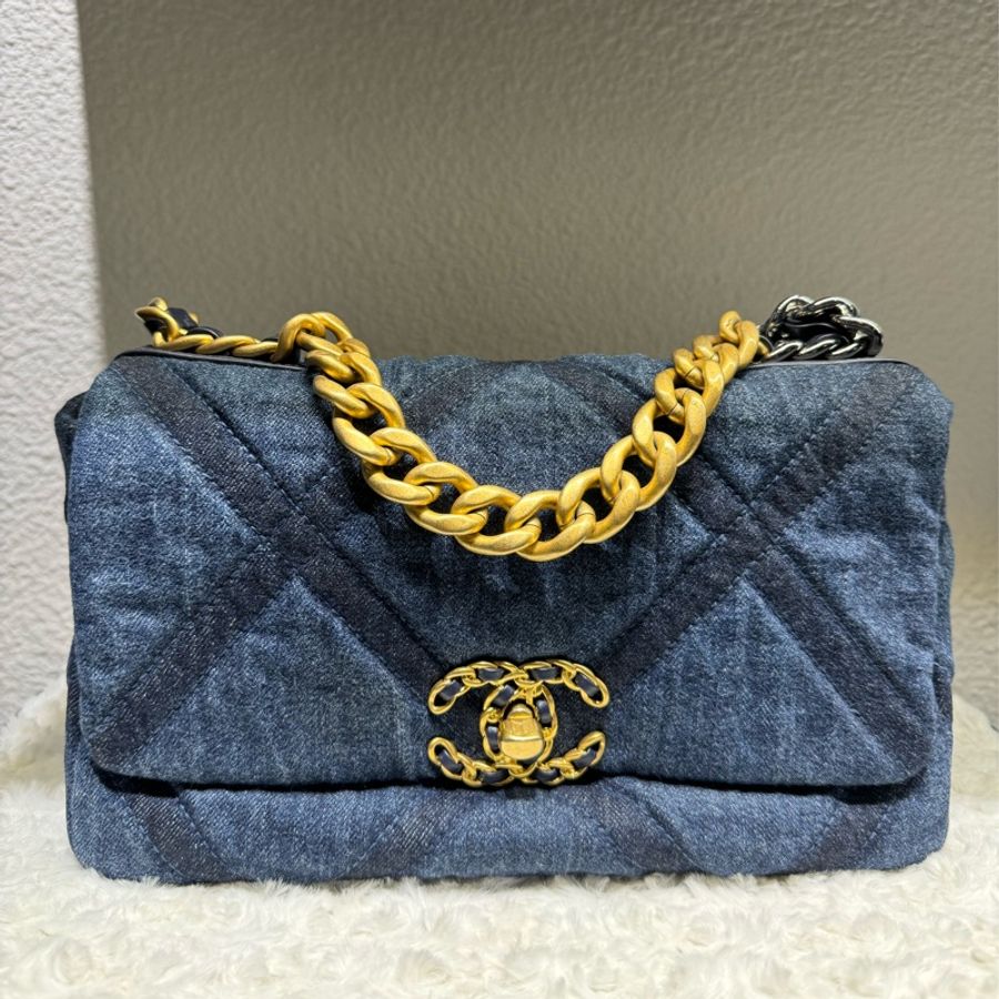 (全新)Chanel 19牛仔包(芯片款)-0