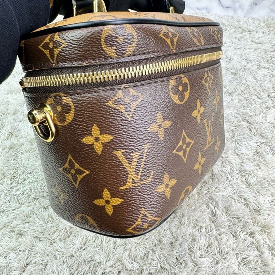 LV M45165 VANITY PM花紋LOG Monogram Reverse帆布拉鍊手提斜背化妝包 ⭕️⭕️晶片款⭕️⭕️-17