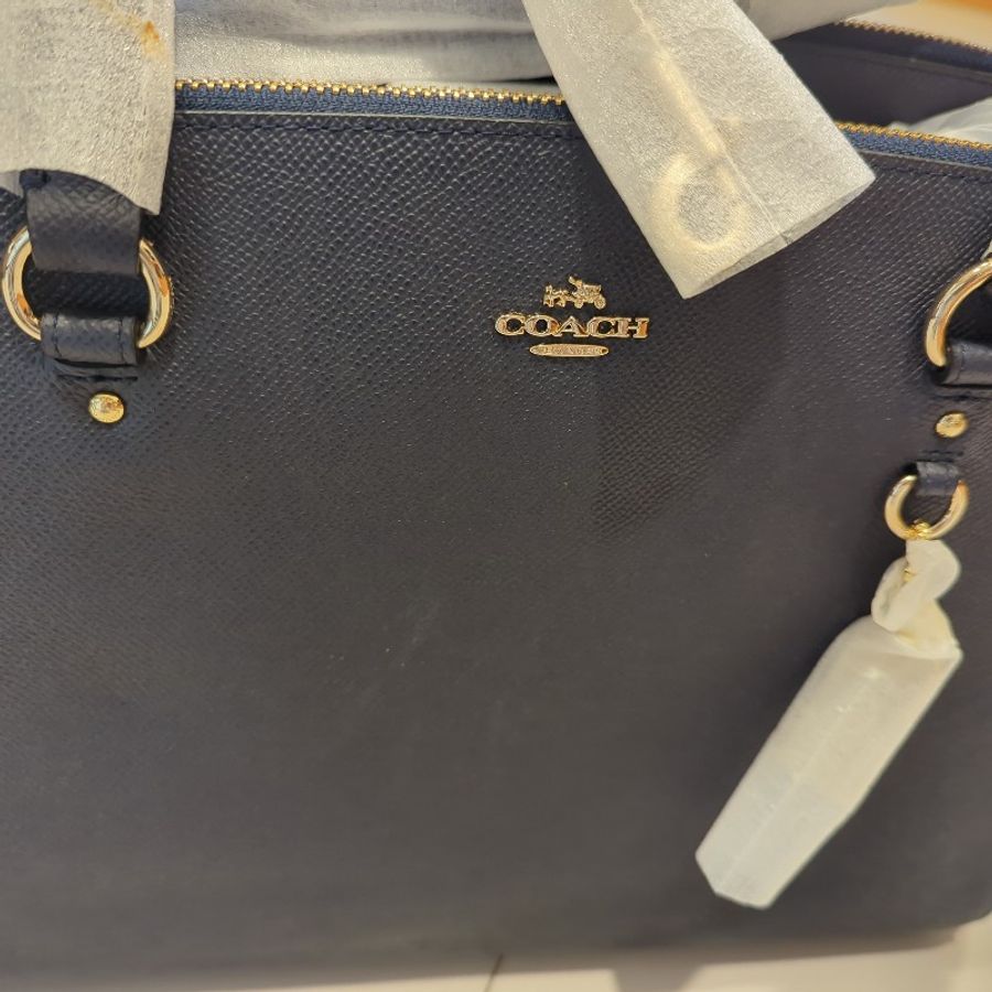 全新牛皮COACH深藍大包-1