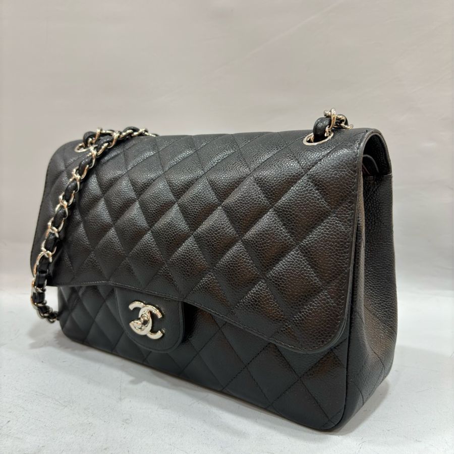 CHANEL A58600 黑色 荔枝皮 銀釦 Coco 30 Jumbo CF30-4