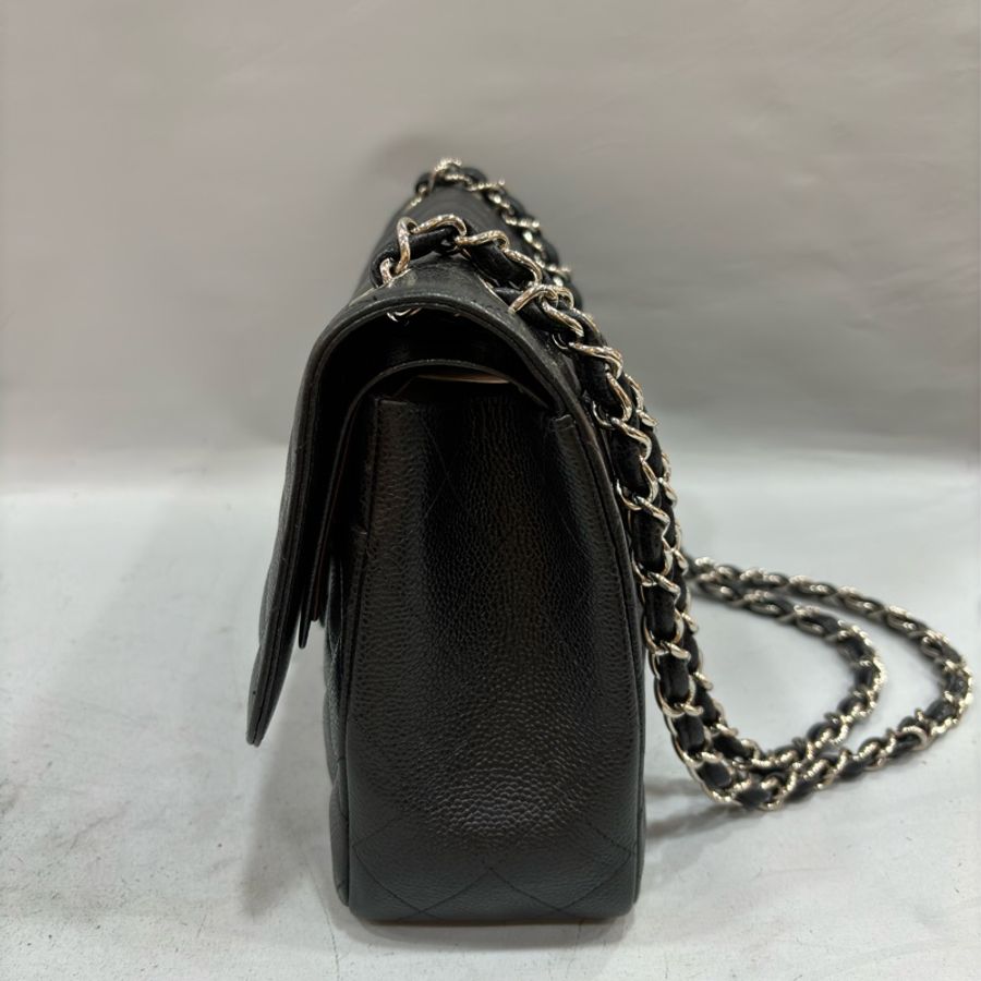 CHANEL A58600 黑色 荔枝皮 銀釦 Coco 30 Jumbo CF30-18