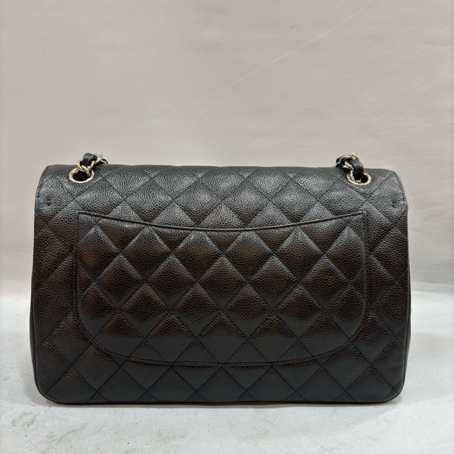 CHANEL A58600 黑色 荔枝皮 銀釦 Coco 30 Jumbo CF30-6