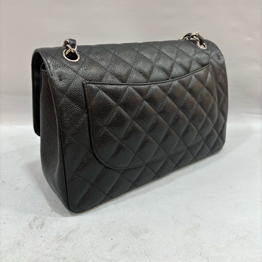 CHANEL A58600 黑色 荔枝皮 銀釦 Coco 30 Jumbo CF30-7