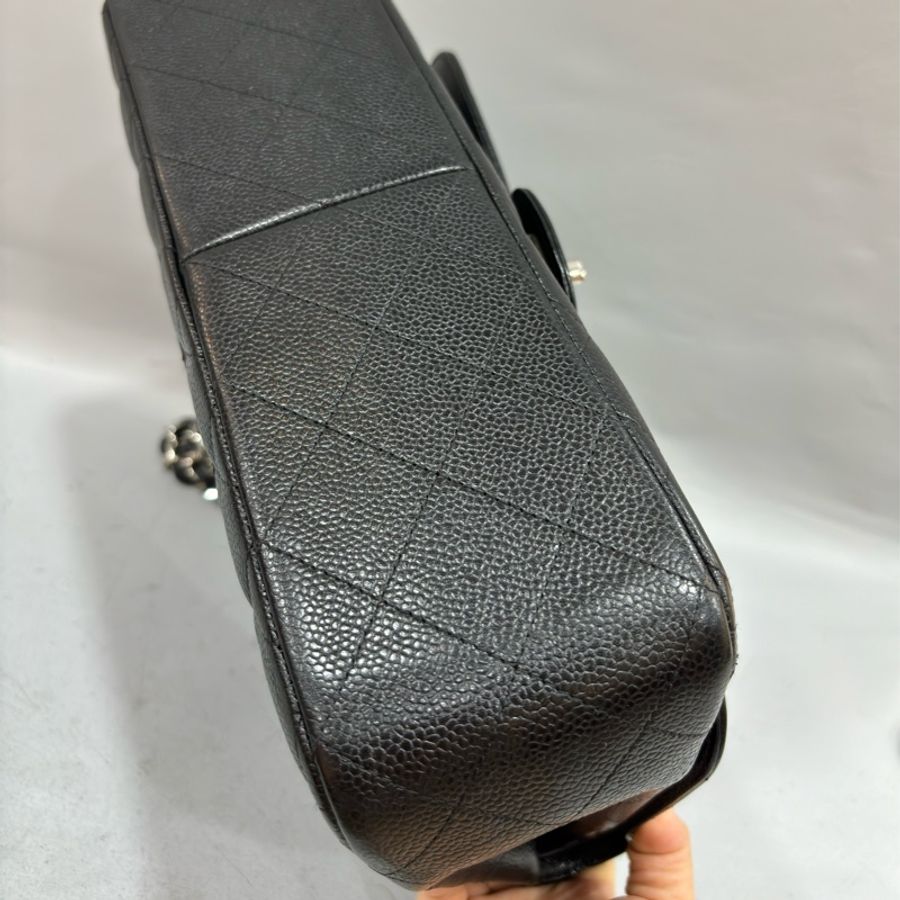 CHANEL A58600 黑色 荔枝皮 銀釦 Coco 30 Jumbo CF30-9