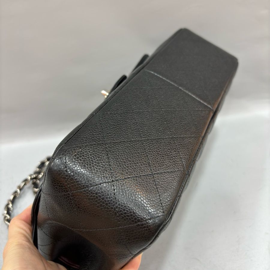 CHANEL A58600 黑色 荔枝皮 銀釦 Coco 30 Jumbo CF30-10