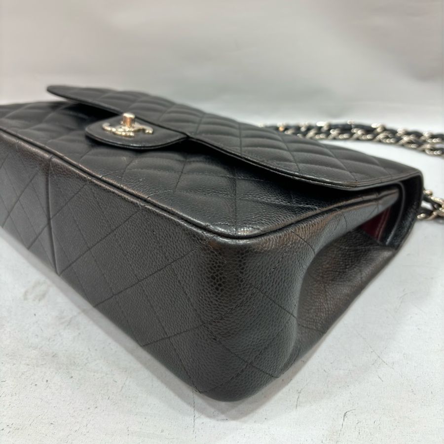 CHANEL A58600 黑色 荔枝皮 銀釦 Coco 30 Jumbo CF30-20