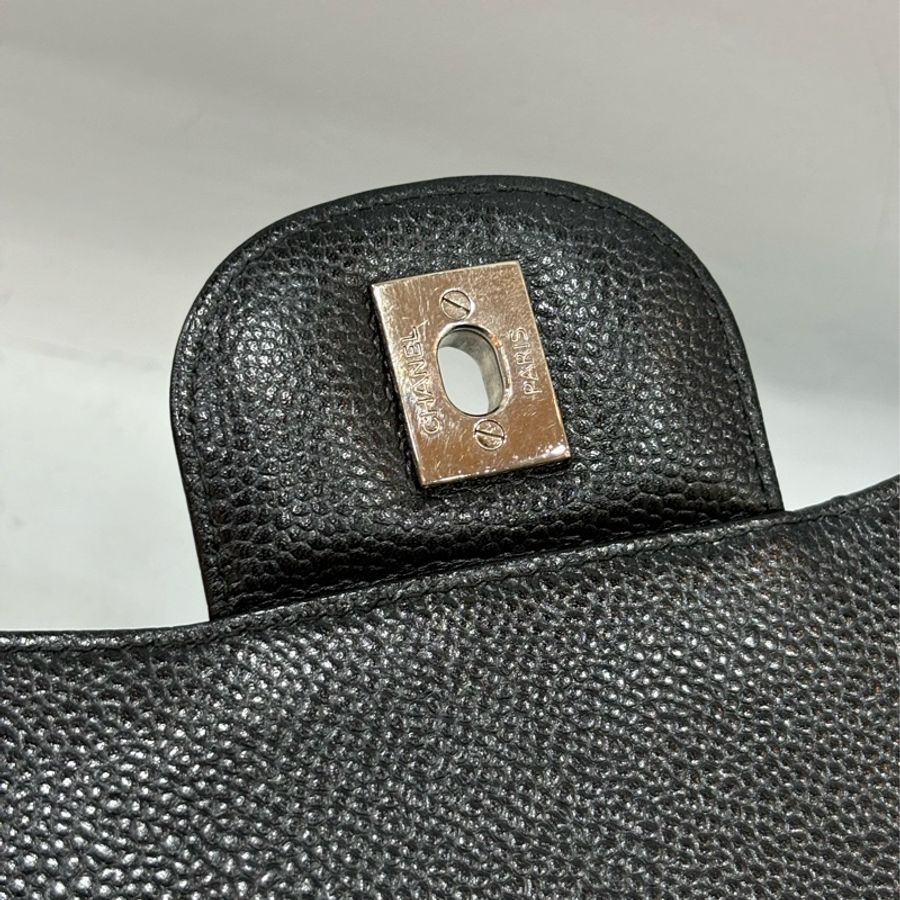 CHANEL A58600 黑色 荔枝皮 銀釦 Coco 30 Jumbo CF30-36
