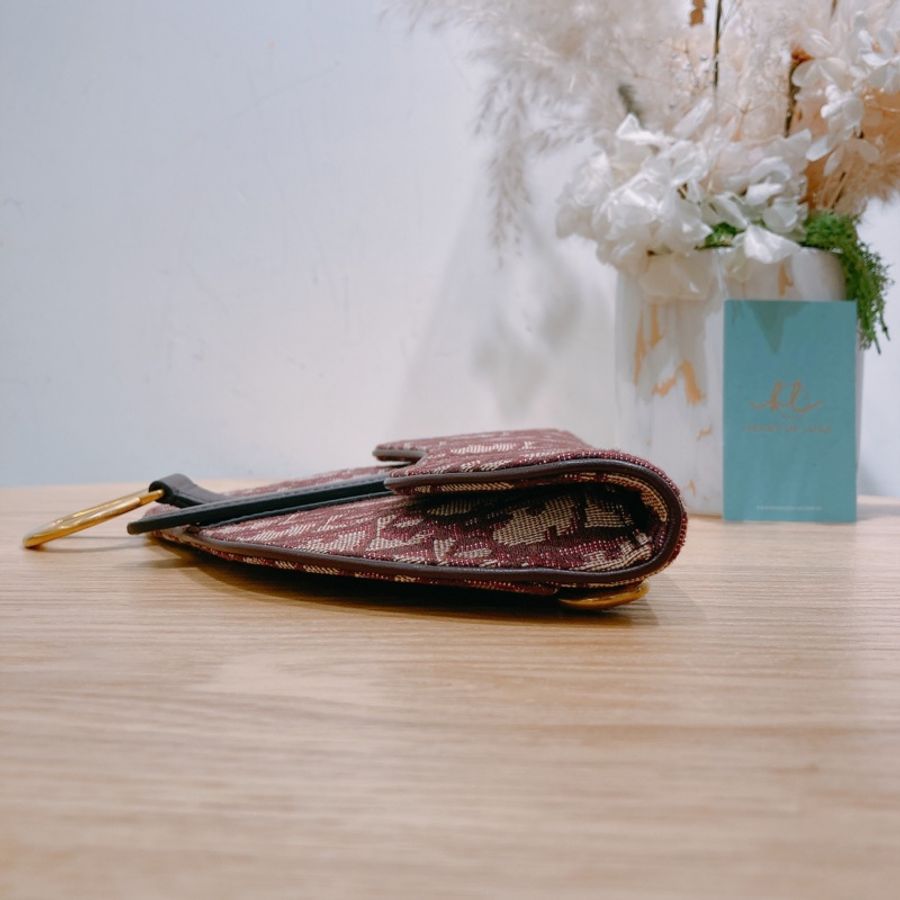 Oblique Belt Bag迪奧酒紅色經典圖案 腰包 單肩包-2