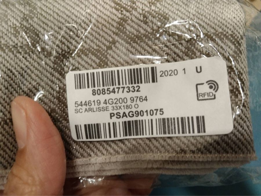 全新未使用有紙盒有紙袋-GUCCI圍巾款式5446194G2009764山羊絨 灰色(免運)-5