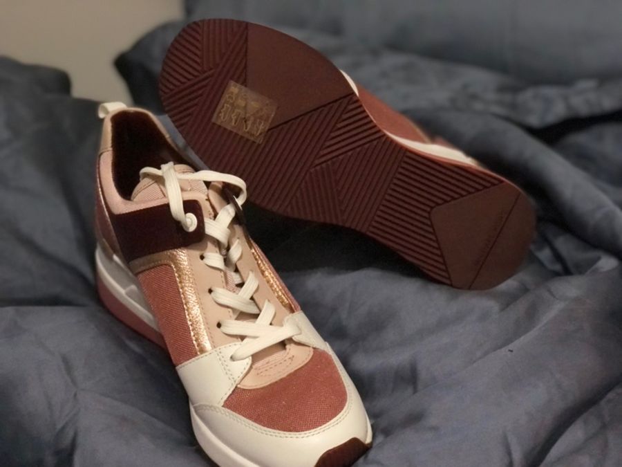 全新正品MICHAEL KORS-MK內增高運動鞋-乾燥玫瑰素面質感款-免運-換錢割愛（官網已絕版）-1