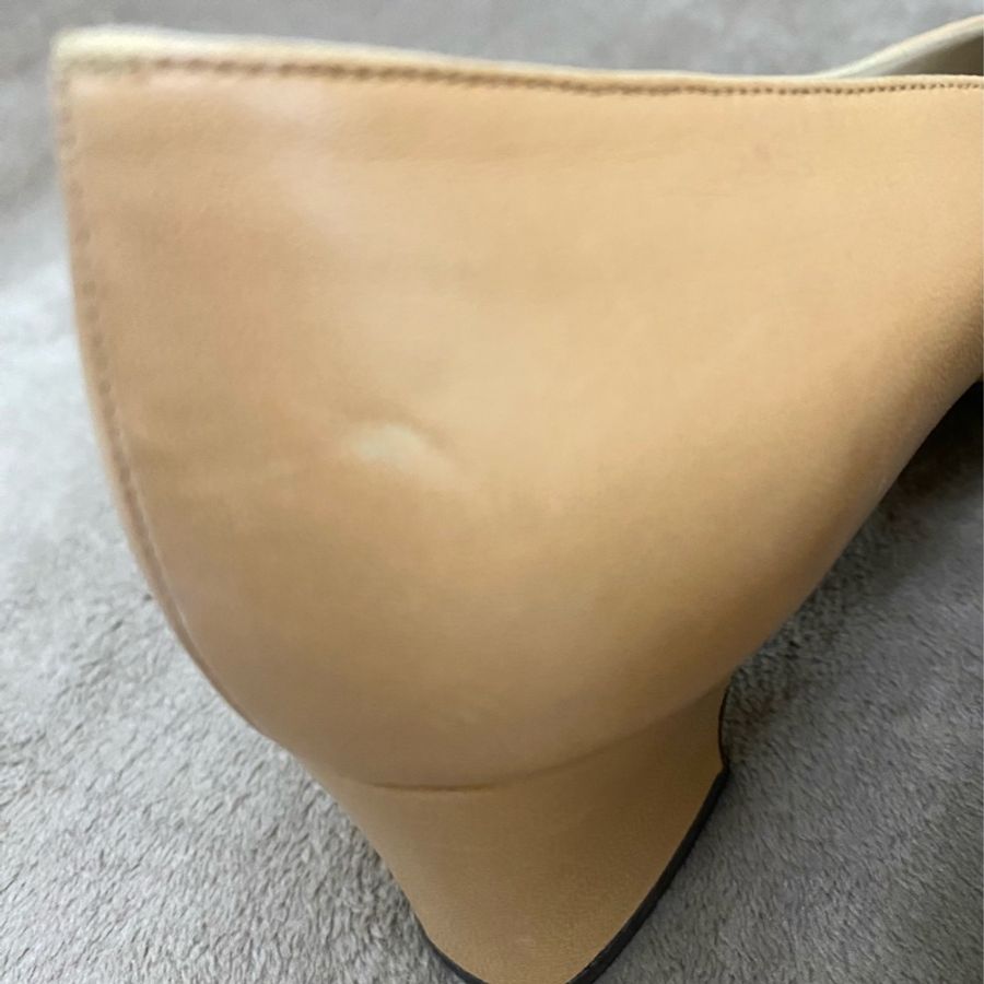 Chanel 咖啡/米雙色經典高跟鞋-6