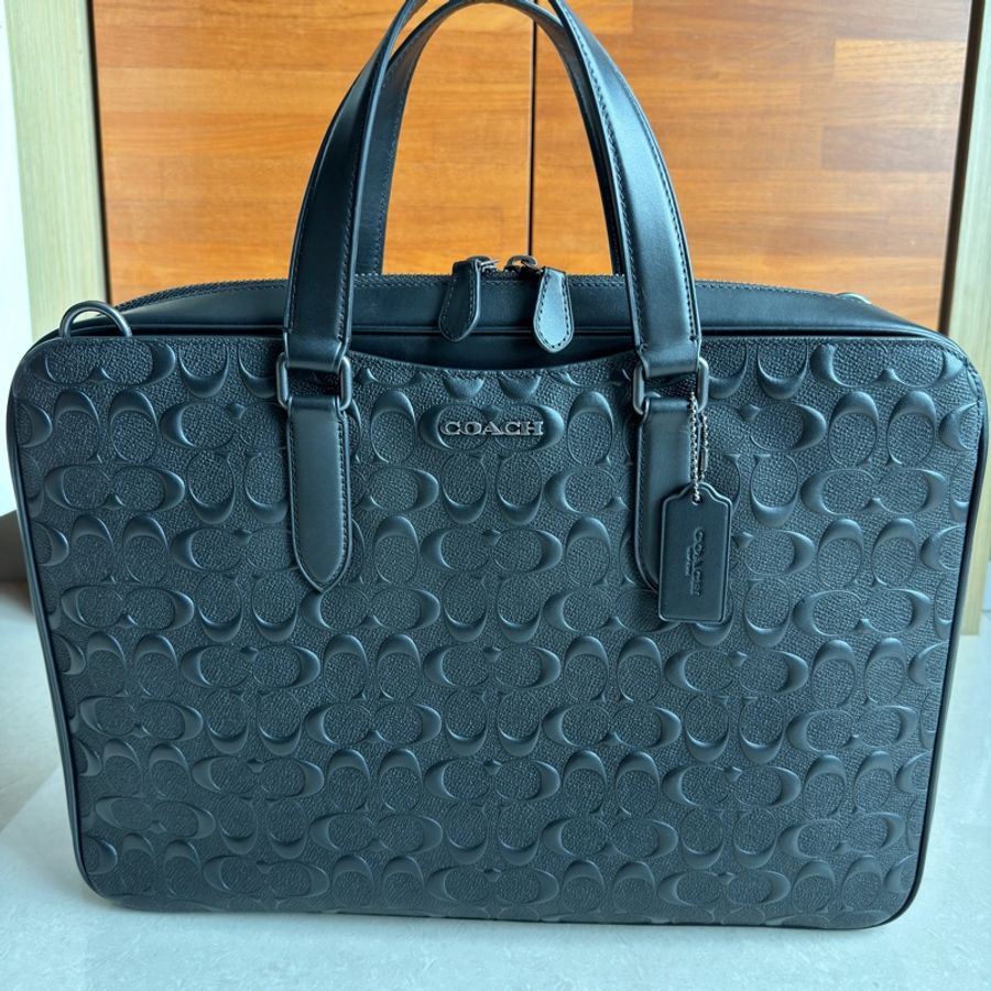 Coach 男用公事包 29x40x6 cm 黑色-5