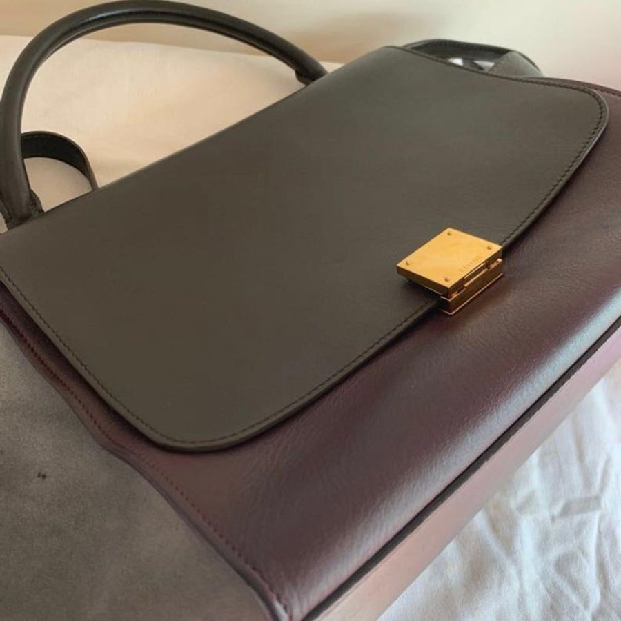Celine Trapèze leather handbag-7
