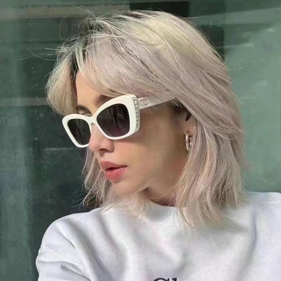 Chanel🖤Ch5481 超美白色珍珠邊 太陽眼鏡-0