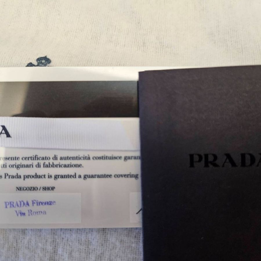 全新 PRADA Saffiano woc 金字浮刻牛皮翻蓋式長夾/鍊帶包 兩用 專櫃正品 有專櫃保證卡-8