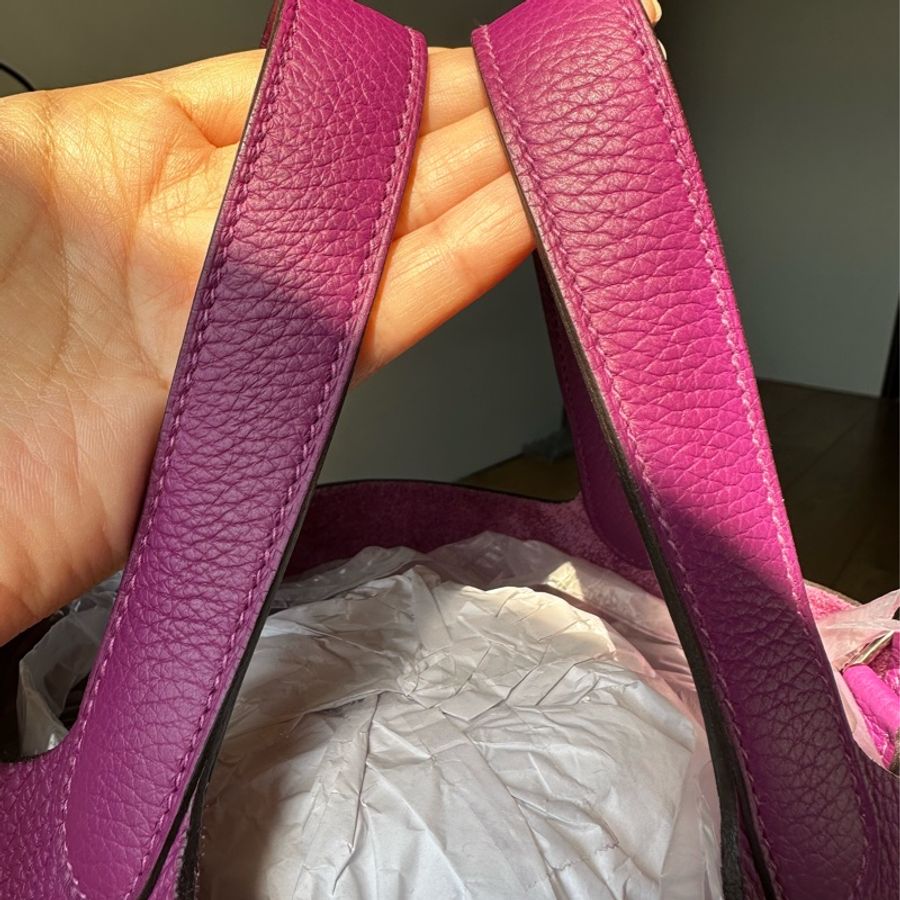 愛馬仕Picotin菜籃子18錦葵紫-4