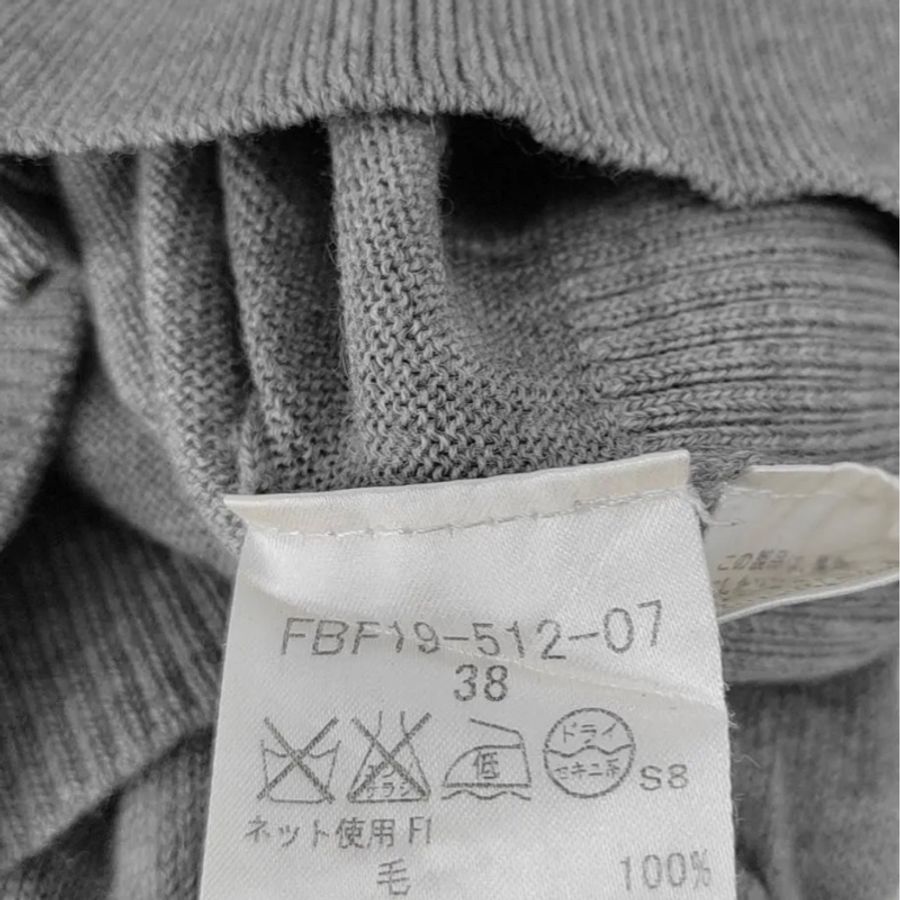 BURBERRY BLUE LABEL M碼 春秋深灰色羊毛女士長袖中長款套頭衫-4