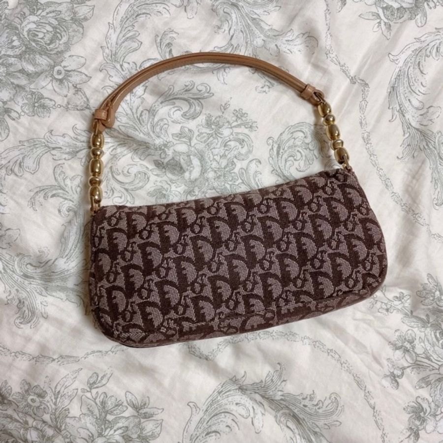 Dior monogram 迪奧 棕色老花肩背包 jisoo同款 *Vintage中古商品-10