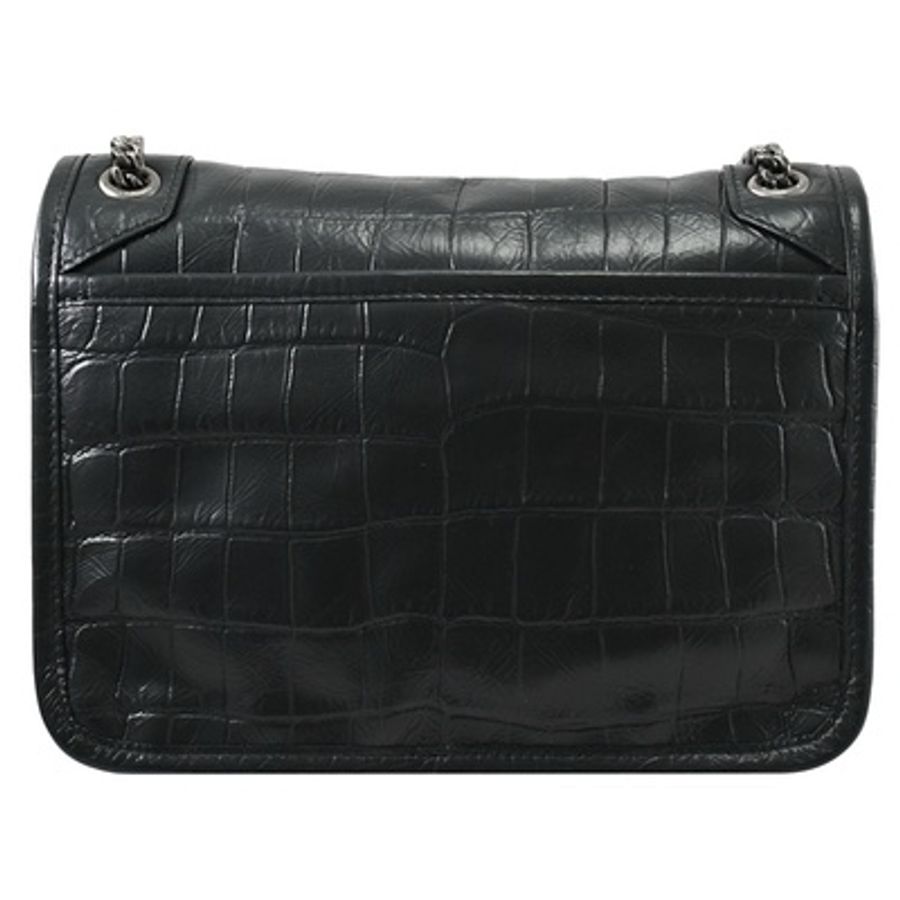 （極新）YSL Saint Laurent NIKI 鱷魚壓紋揉製小牛皮翻蓋肩斜背鍊包(中號） 容量完美💕-7