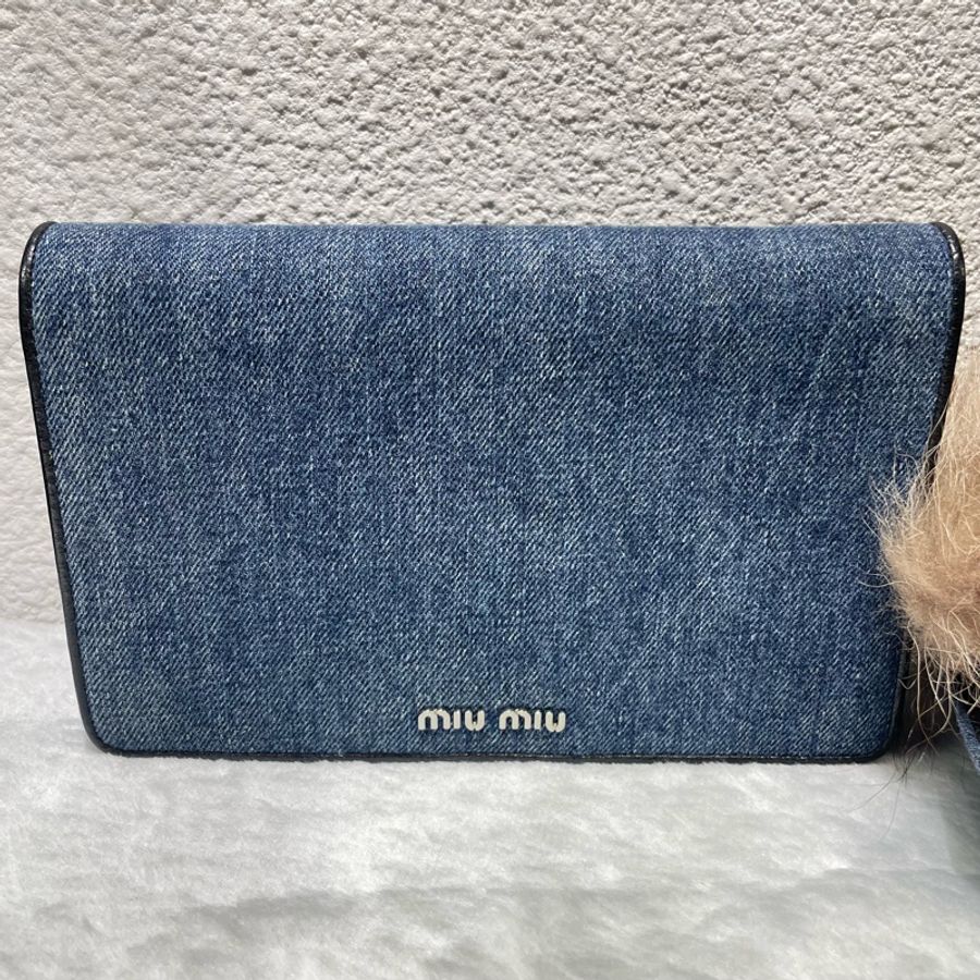 Miumiu單寧牛仔鏈條包-0