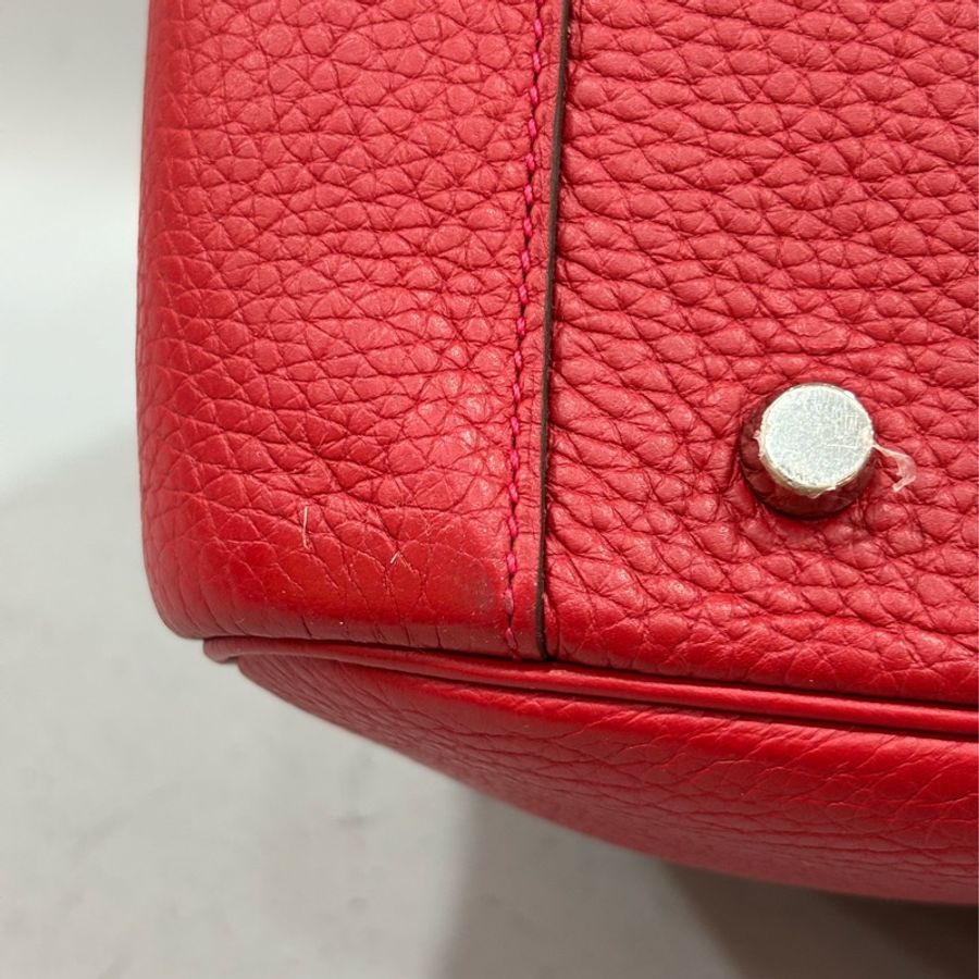 HERMES 紅色 TC皮 銀釦 LINDY 34-30