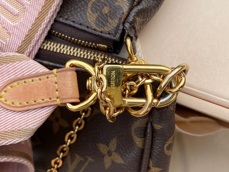 二手LV Multi Pochette Accessoires粉色背帶五合一麻將包腋下包M44840-6
