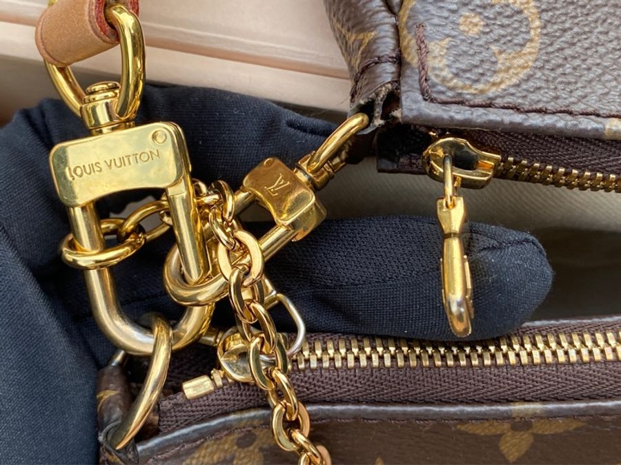 二手LV Multi Pochette Accessoires粉色背帶五合一麻將包腋下包M44840-7