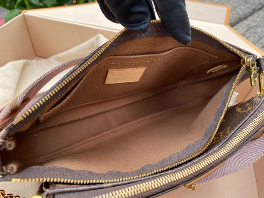 二手LV Multi Pochette Accessoires粉色背帶五合一麻將包腋下包M44840-16