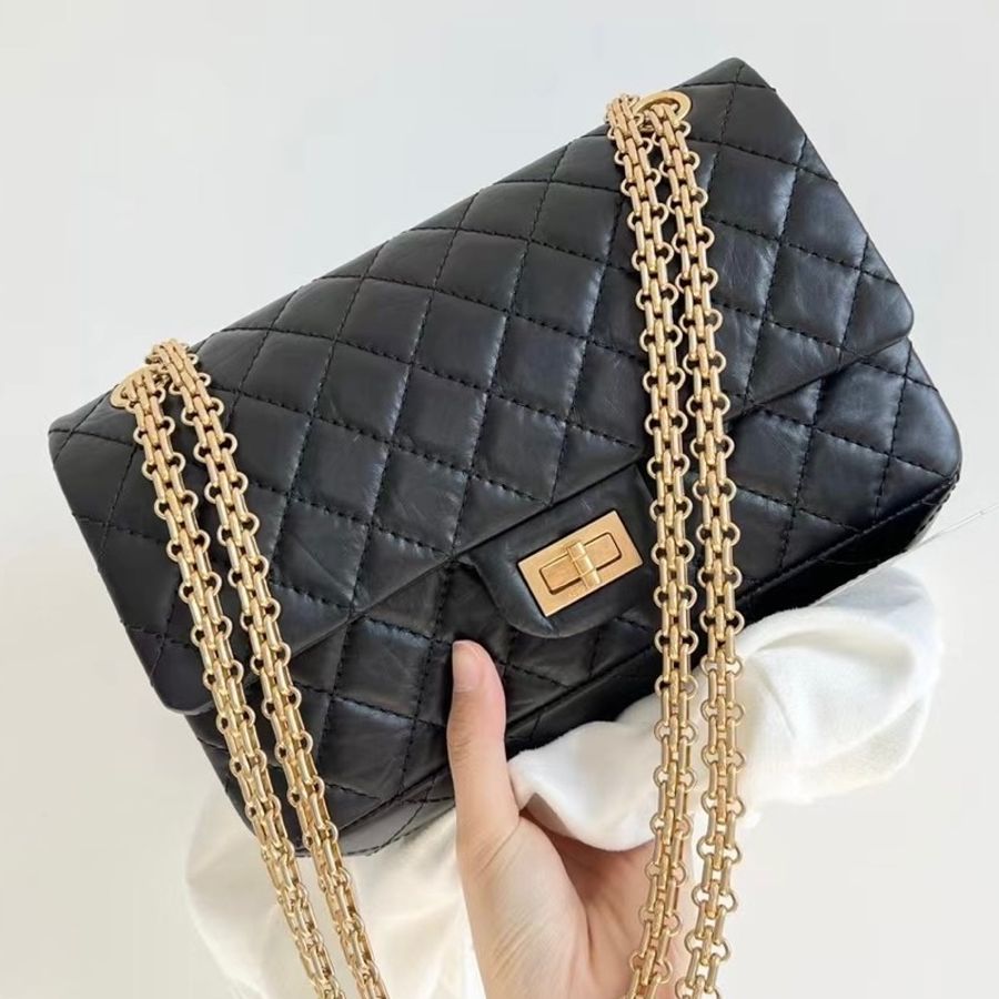 Chanel 2.55 黑金 small size-0
