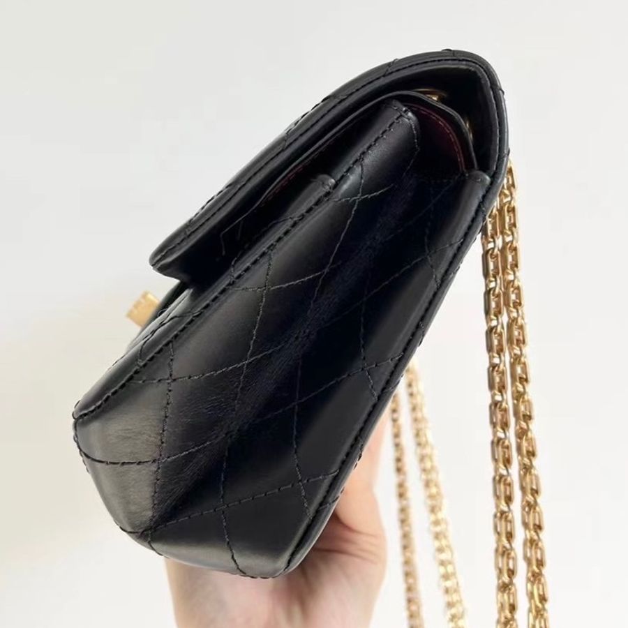 Chanel 2.55 黑金 small size-2