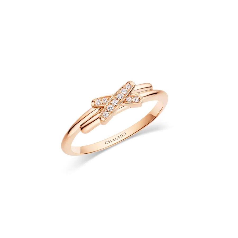 CHAUMET JEUX DE LIENS 戒指 18K玫瑰金鑽石戒指-5