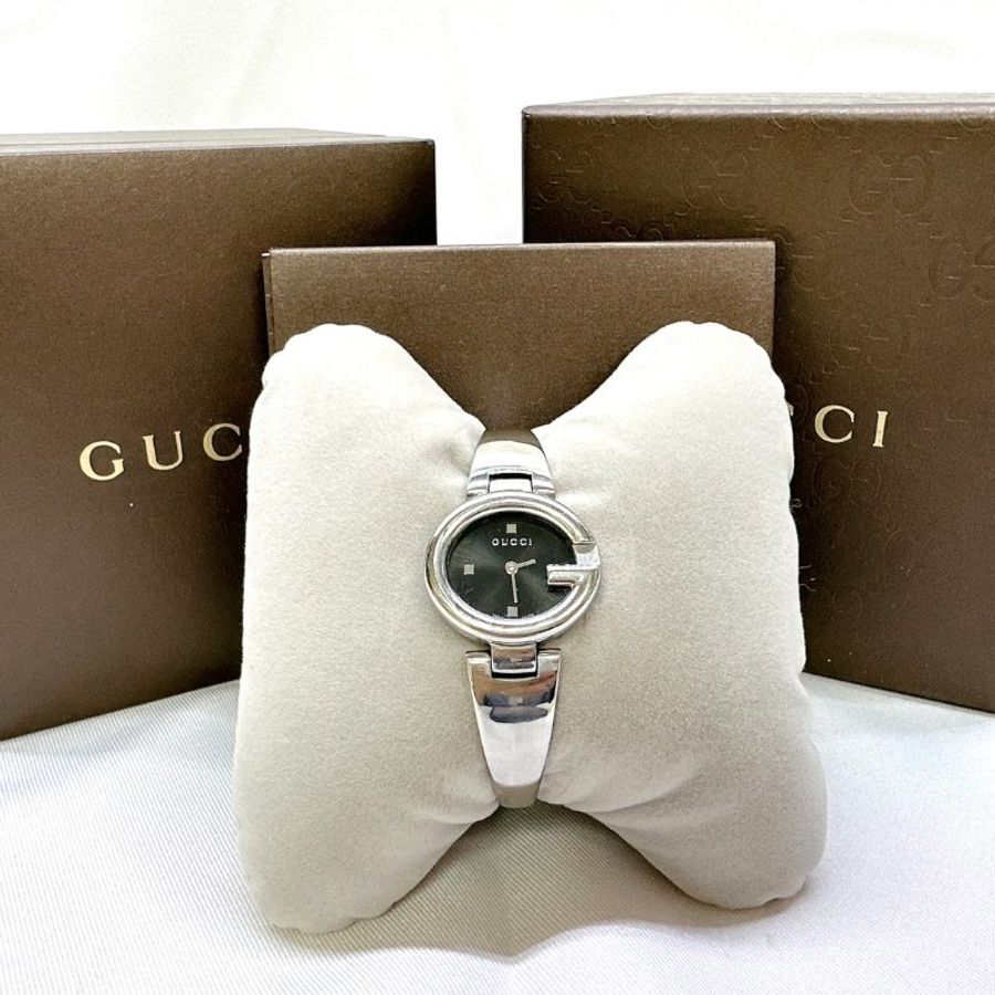 GUCCI Guccissima黑盤石英腕錶-1