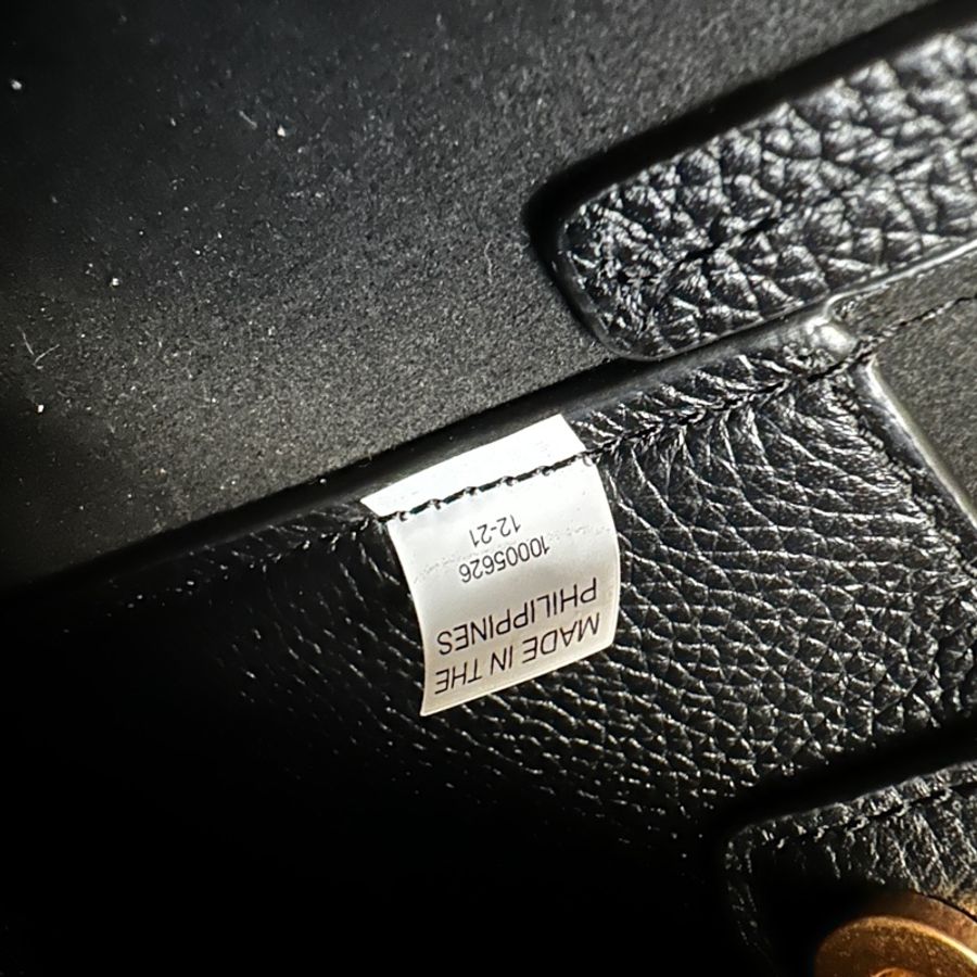 TORY BURCH MCGRAW 荔枝紋小牛皮抽繩迷你款手提斜背兩用托特包(黑色)-2