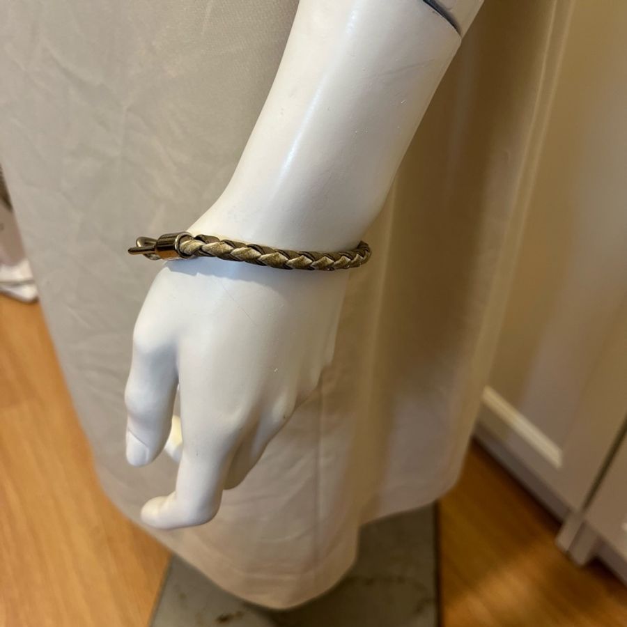 SAINT LAURENT YSL 編織皮革手環-9