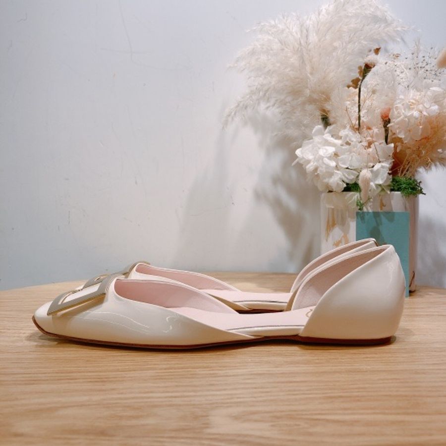 Roger Vivier 經典漆皮方扣芭蕾舞鞋 38-3