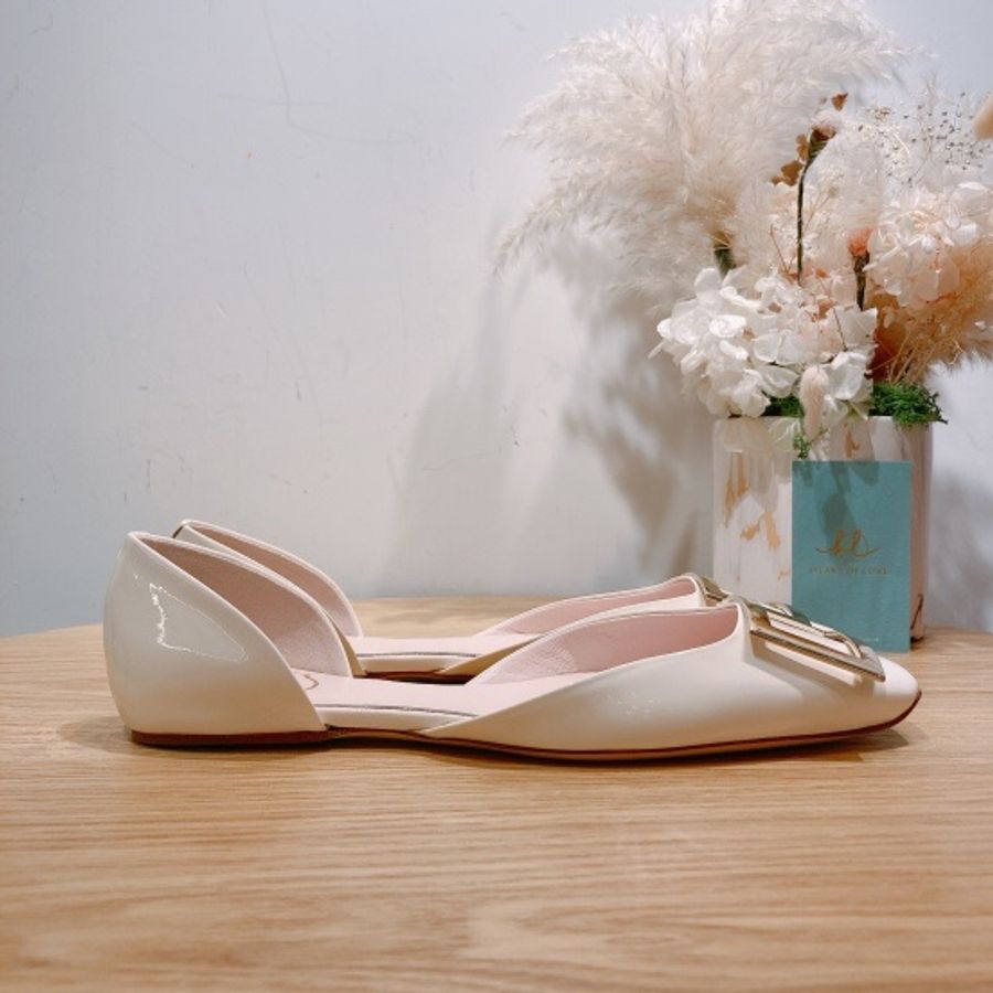 Roger Vivier 經典漆皮方扣芭蕾舞鞋 38-4