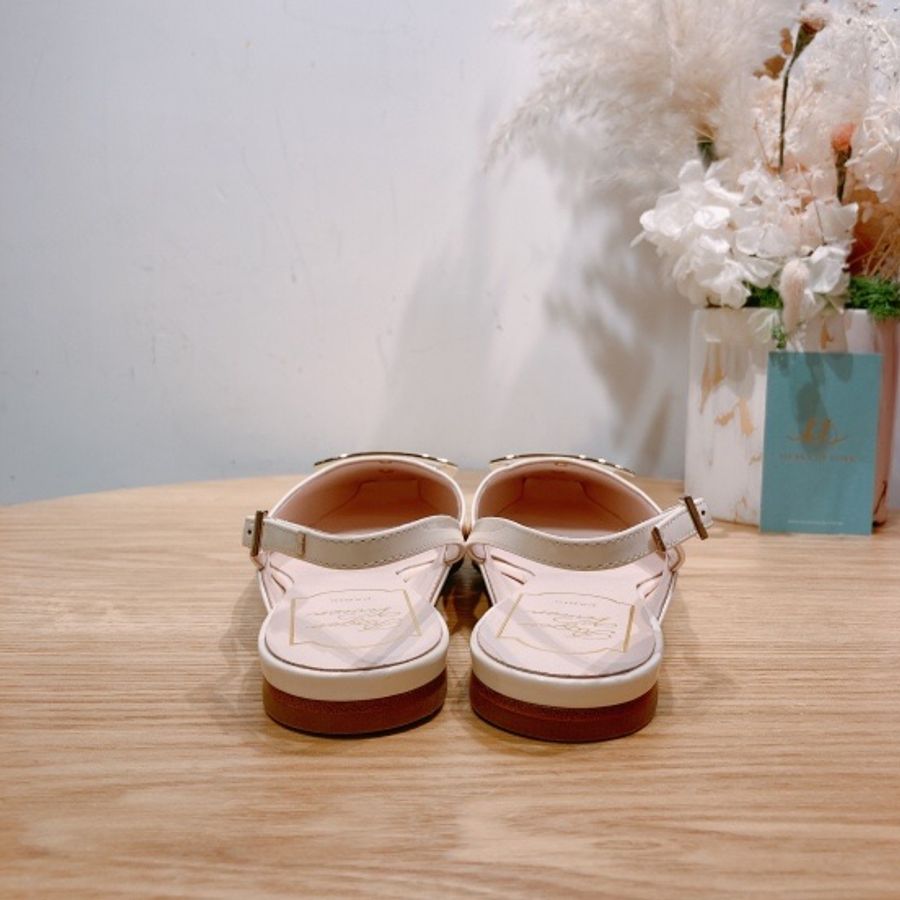 Roger Vivier 白色方扣 Slingback 38-2