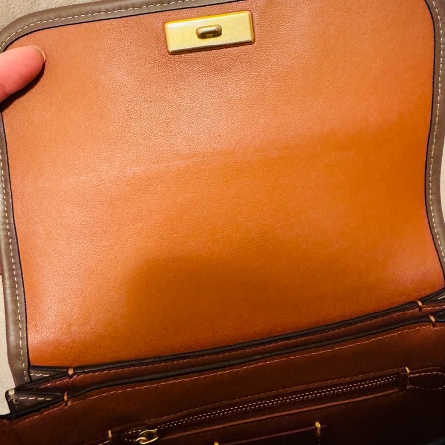 二手 coach ROGUE 頂部提把撞色手袋 側背 手提-11