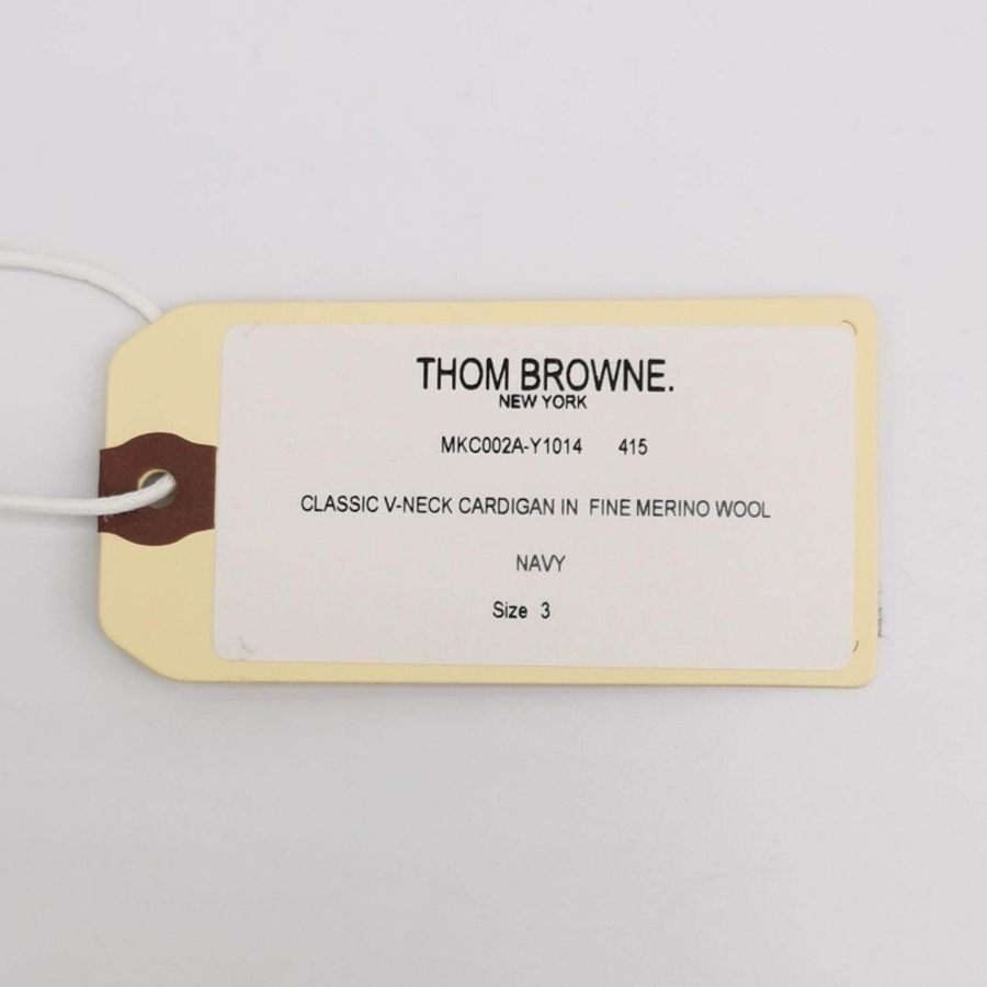 Thom Browne 羊毛單排扣V領針織衫3碼-3