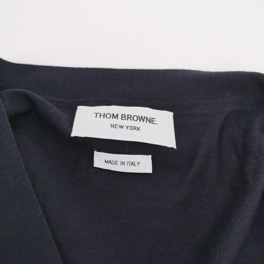Thom Browne 羊毛單排扣V領針織衫3碼-6