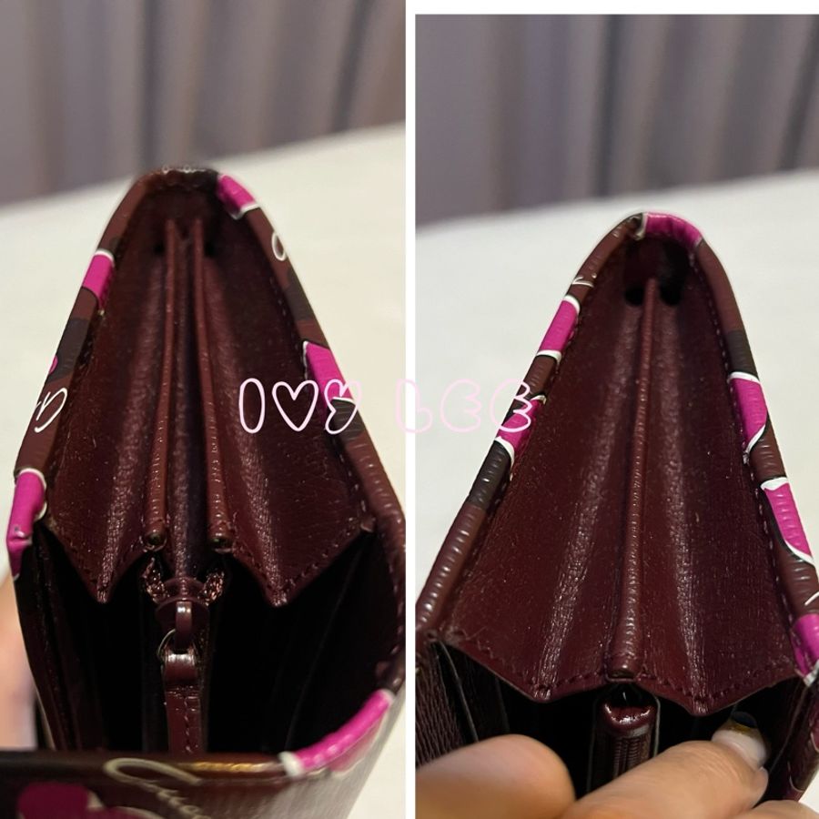 GUCCI 紫紅心跳愛心 金雙G 長夾 扣式 309702 近新 稀有款 二手精品 優惠款-11